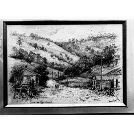 Sketch of Glen Osmond in 1893 showing old toll house (sketch by Frank Bartels) - copied for Archives Ddepartment 6 Dec 1923