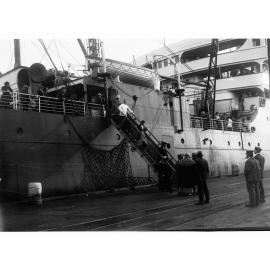 Ship docked at Outer Harbour - People Disembarking