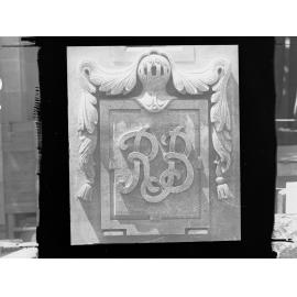 Carved stone panel for the Education Building
