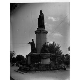 Statue of George V decorated with flowers for Adelaide centenary