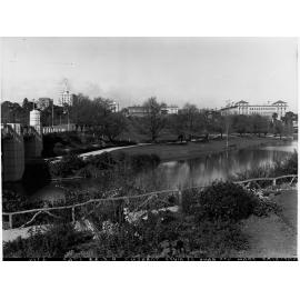 Adelaide from North Bank of River Torrens Showing King William Street Bridge