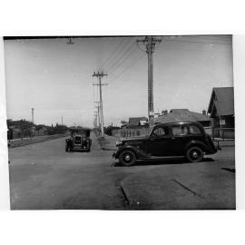 Automobiles at a T. junction
