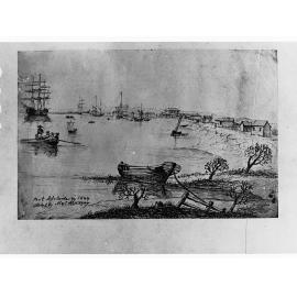 Port Adelaide in 1844 - sketch by Alex Murray