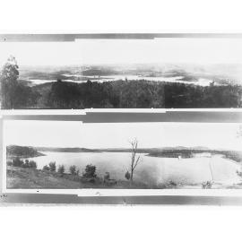 Millbrook Reservoir - two panoramic photos on the one negative