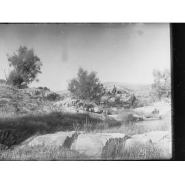 Two men on a hillside,  Belalie Creek near Jamestown