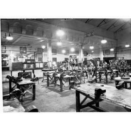 Grenfell Street Trades School Showing Old Lighting System in Woodwork Room