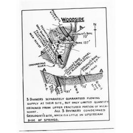 Comparisons between geologists and water diviners - bore site at Woodside