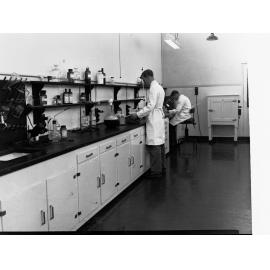 Engineering and water supply, men working in laboratory - Glenelg Sewerage Treatment Works