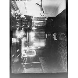 Interior view of a railway carriage,  non-smoking compartment
