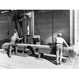 Islington Railways Workshop Men on Bandsaw