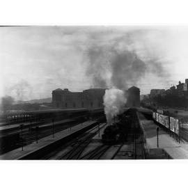 Adelaide railway station showing railway locomotive