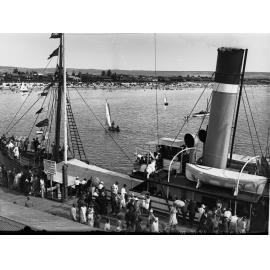 Glenelg Showing People Aboard a Ship "Karatta" Looking Toward Glenelg Sea Shore