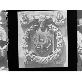 Carved stone panel for the Education Building