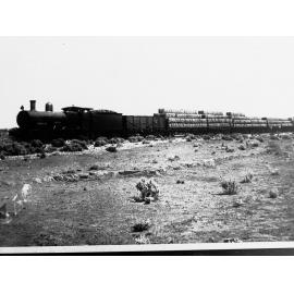 Wool being transported on steam train