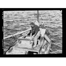 Man in fishing boat, Port Lincoln