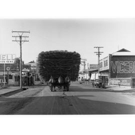 Horse-drawn wagon in Main Street - Clare