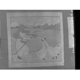 Illustrations from children's books,  Goosey Goosey Gander (Kindergarten Negatives)
