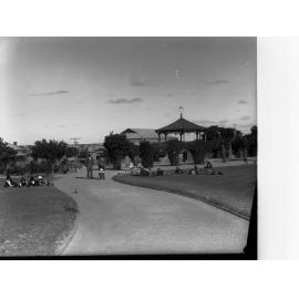 Diamond Park at Murray Bridge Showing People Relaxing on the Grass Near Rotunda