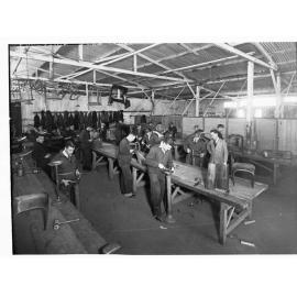 Students in trades school workshop