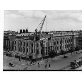 Construction of Parliament House Showing Tram on King William Street