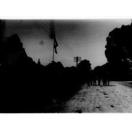 Visit to Willunga by the sailors from HMS Hood - walking down a street