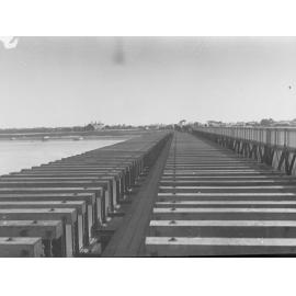 Construction work at Glanville Railway Bridge  (railway bridge across Port River at Glanville/Ethelton), 