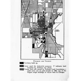 Map of Pullman and vicinity Chicago - area used for industrial purposes, Pullman car shops