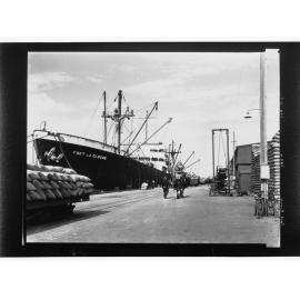 Port Pirie - ship called "Fort La Cloche" alongside dock