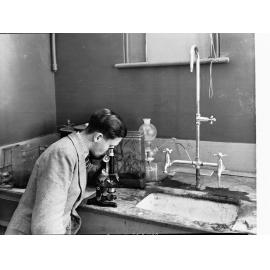 Adelaide High School Boy Looking Through Microscope