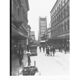 Gawler Place Showing Shoppers and Cars circa 1920