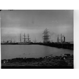 Shipping Wheat at Wallaroo Showing Sailing Ships