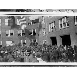 Mr Crawford Vaughan in United States of America addressing crowd of people