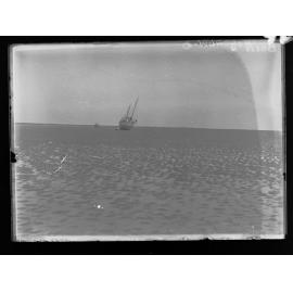 The ship Venture aground at low tide 