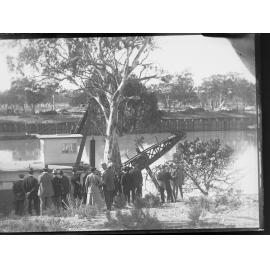 Premier Crawford Vaughan inspecting works on Murray River, Blanchetown