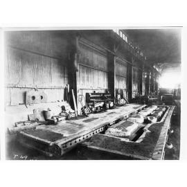 Armstrong and Whitworths works, Newcastle, England - railway locomotive being built