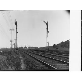 Tracks and signal lights, Port Adelaide line c1915