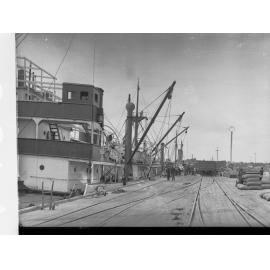 Shipping at Wallaroo Showing Workers Loading Goods Onto Ships