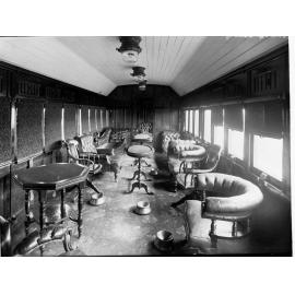 Sitting compartment interior of railway carriage - foot warmers on the floor