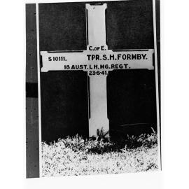 Cross in remembrance of Trooper S H Formby - Church of England, 23-8-41