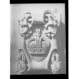 Carved stone panel for the Education Building