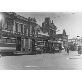 Tram in King William Street in front of Criterion Hotel