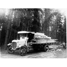 Loaded Timber Lorry Leaving Cave Range Forest for Naracoorte