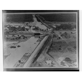 River Murray showing lock and bridge and irrigation channel