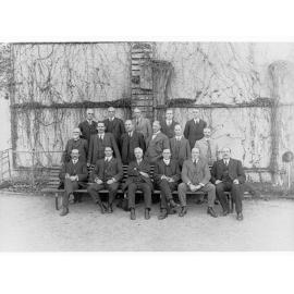Group portrait of 17 men (may relate to Premiers' Conference)