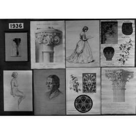 Art display showing sketches