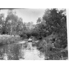 Hindmarsh River, Victor Harbor including rowboat with people in it