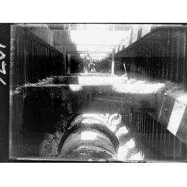 Sewers under construction at Glanville