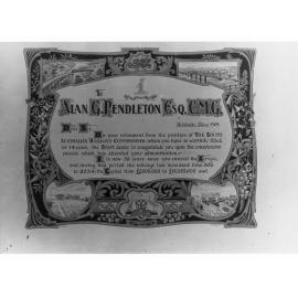 Railways Commissioners Letter on the Retirement of His Position