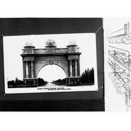 Entrance to Avenue of Honour, 14 miles long - the local girls' tribute to Ballarat soldiers