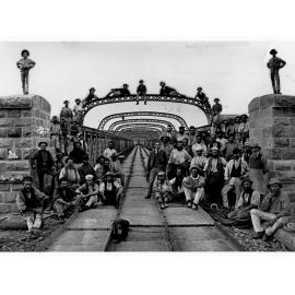 Workers on the first bridge at Murray Bridge